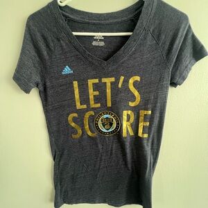 Adidas Blue LET'S‎ SCORE T-Shirt